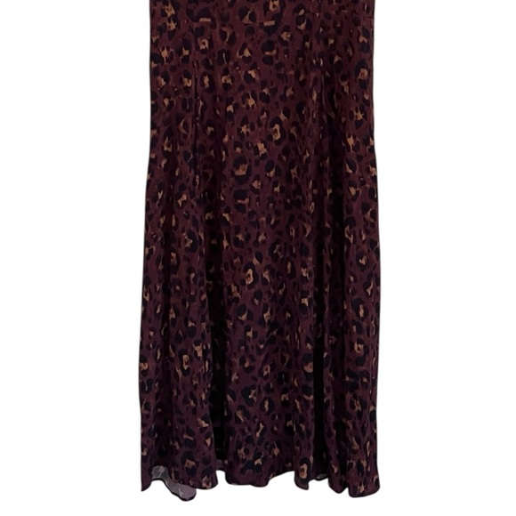 Sezane Vic V Neck Midi Dress in Leopard Cafe FR 40 / US 8 - Picture 6 of 10
